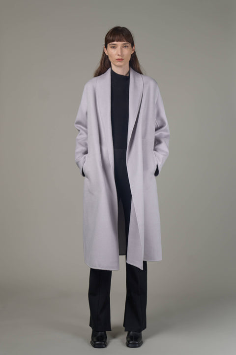 JLW011-Orsay Wavy Coat-Silver Grey