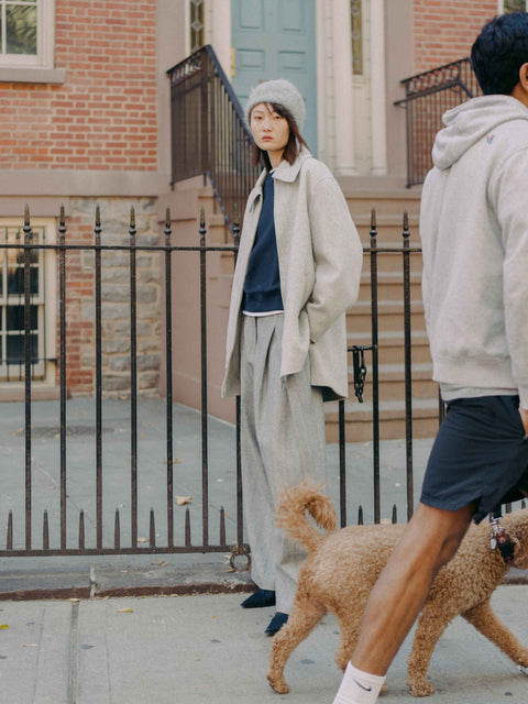 Sky Gray Vicuna Blended Coat