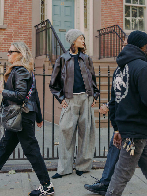 Cooper V-leather Cropped Jacket