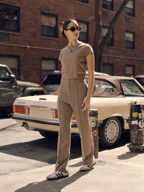 CZ25012 Etoupe Grey Embroidered Tee