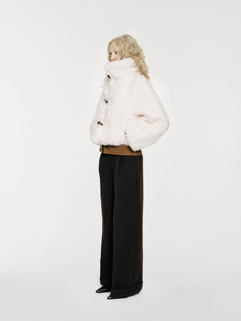 Anbo Shearling Faux-Fur Cropped Jacket