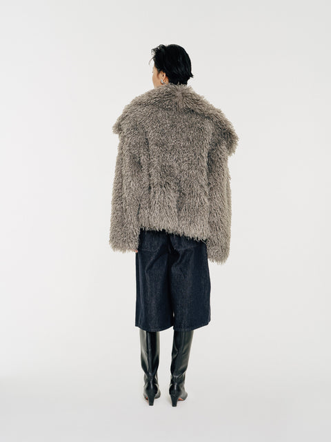 Tomo Plush Shearling Faux-Fur Coat