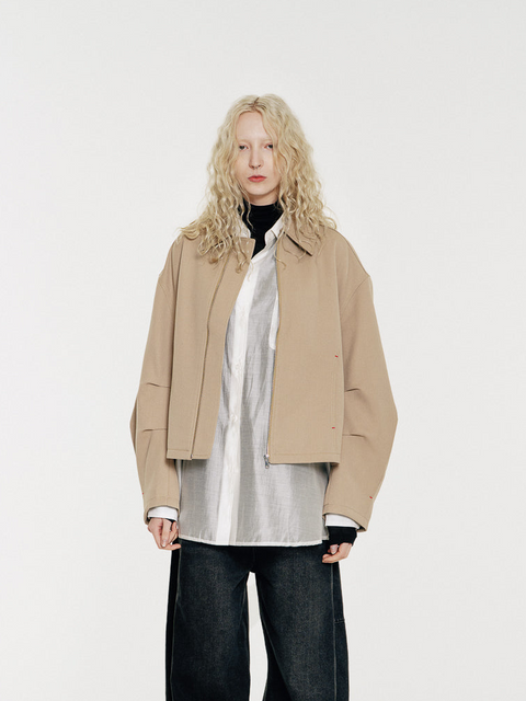 Emery Water Repellent Structured Twill Zip Jacket