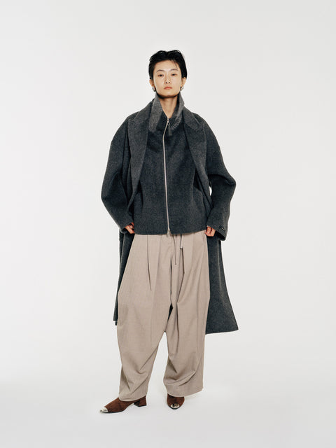 Sloane Gray Wool Maxi-Coat and Vest Set