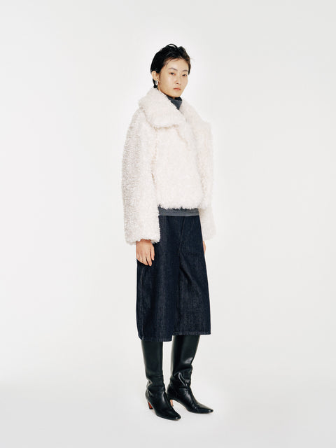 Anbo Shearling Faux-Fur Cropped Jacket