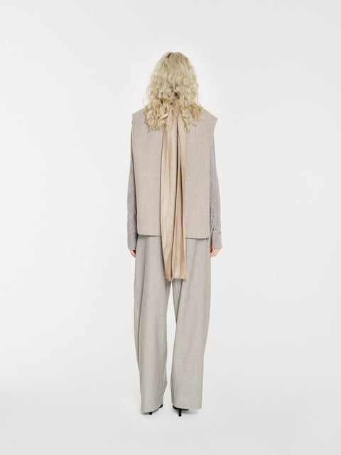 August Wool Vest with Scarf Beige