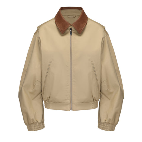 CZ25005 Contrast Collar Structured Bomber Jacket