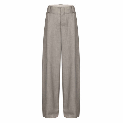 CZ25040 Gray Wide-Leg Tailored Pants