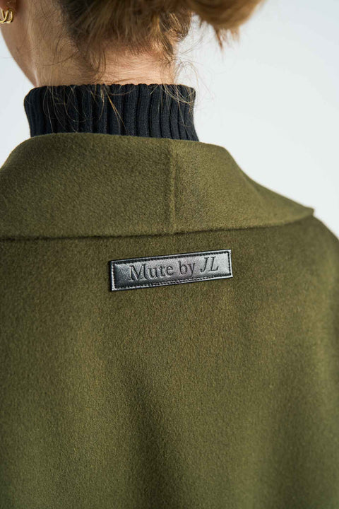 JL065D Hourglass Cashmere Belted Coat - Olive