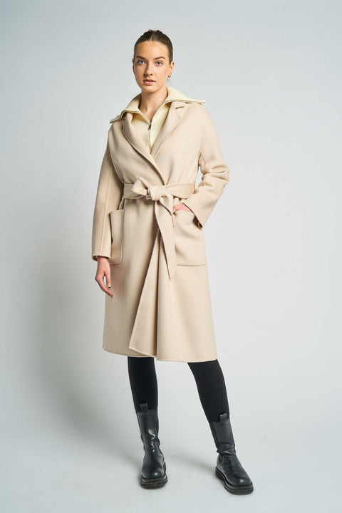 JL047 Crystal Gray Coat with Belt