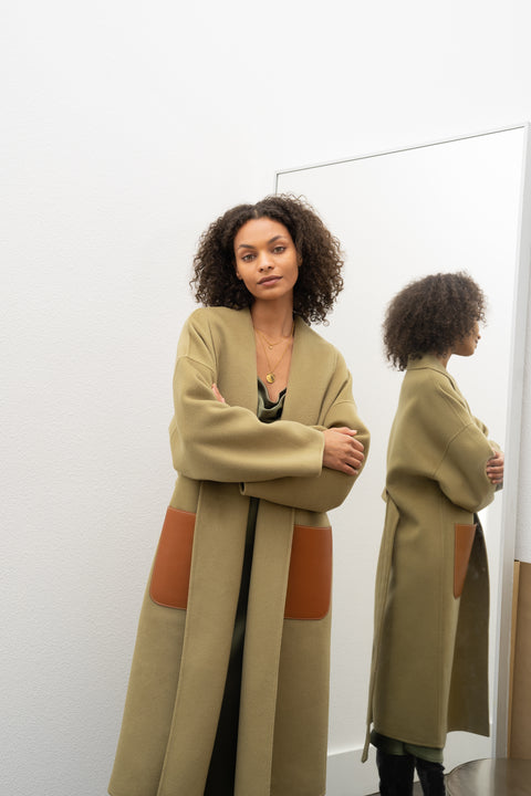 JL065B Hourglass Belted Coat - Cashmere