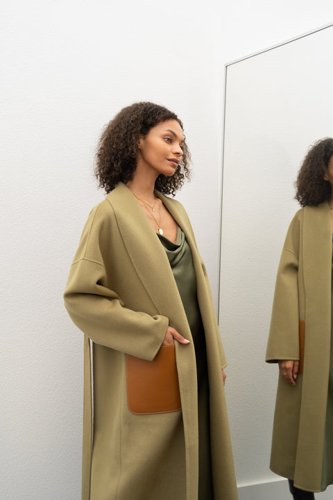 JL065B Hourglass Belted Coat - Cashmere