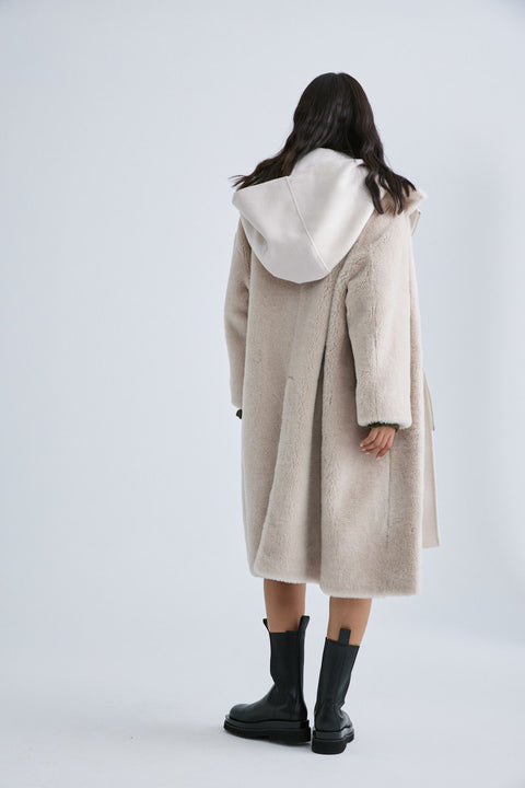 MJ091A Glacier Faux Shearling Coat