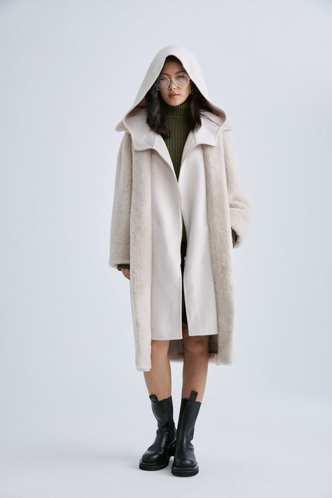 MJ091A Glacier Faux Shearling Coat