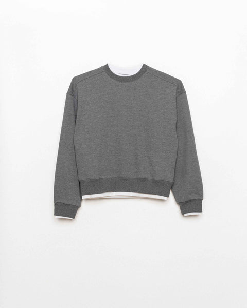 LT24037 Two Tone Waffle-knit Cotton Sweatshirt