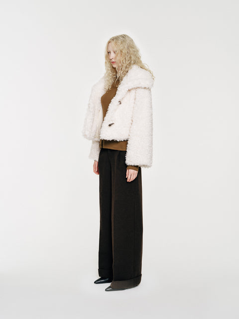 Anbo Shearling Faux-Fur Cropped Jacket
