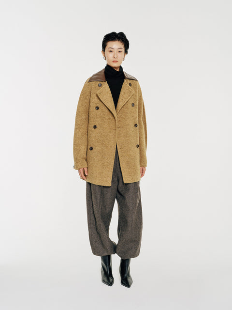 Marlowe Contrast Collar Wool Coat