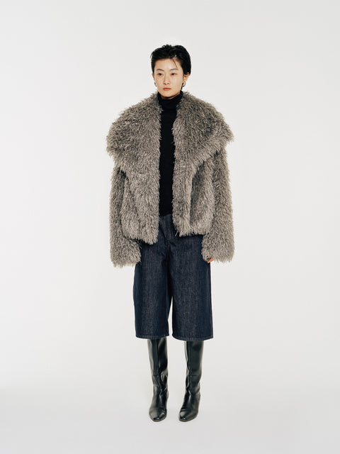 Tomo Plush Shearling Faux-Fur Coat