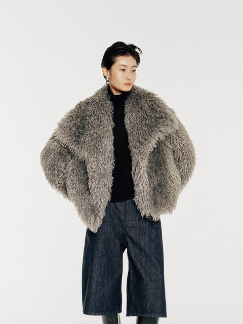 Tomo Plush Shearling Faux-Fur Coat