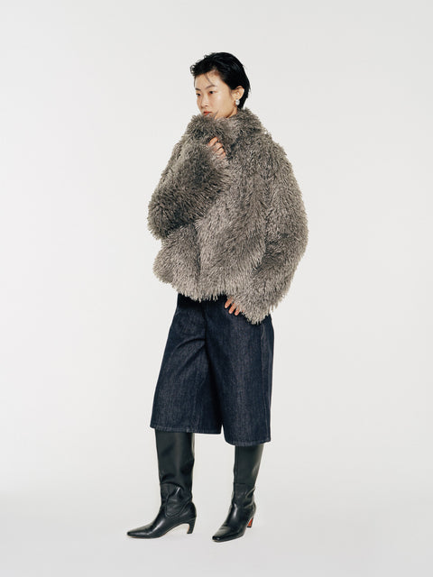 Tomo Plush Shearling Faux-Fur Coat