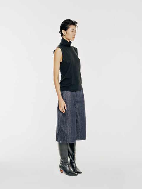 LT25112 Wide-Leg Denim Culottes