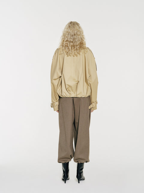 Lennon High-Collar Cotton Twill Trench Jacket