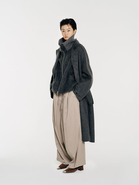 Sloane Gray Wool Maxi-Coat and Vest Set