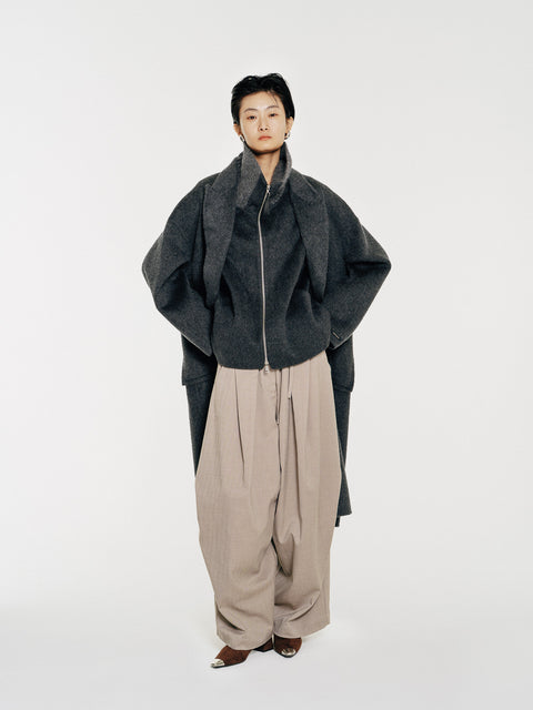 Sloane Gray Wool Maxi-Coat and Vest Set