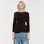 Linden Two-Tone Mock Neck Hooded Sweater Brown