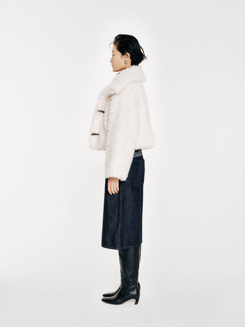 Anbo Shearling Faux-Fur Cropped Jacket