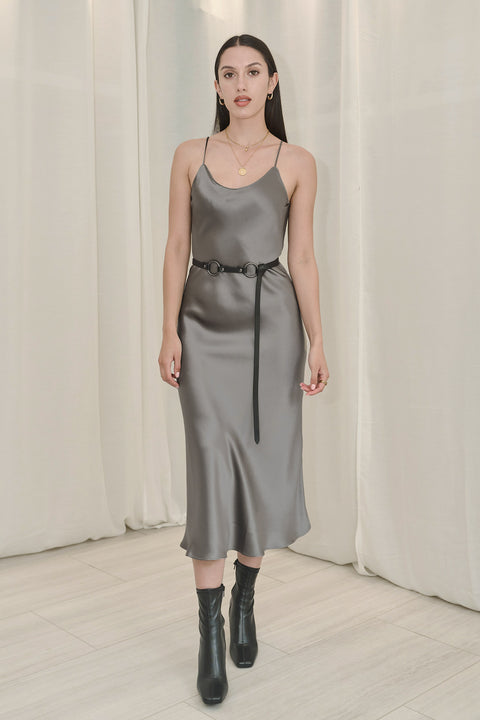 Gaia Soalon V-neck Dress Space Gray