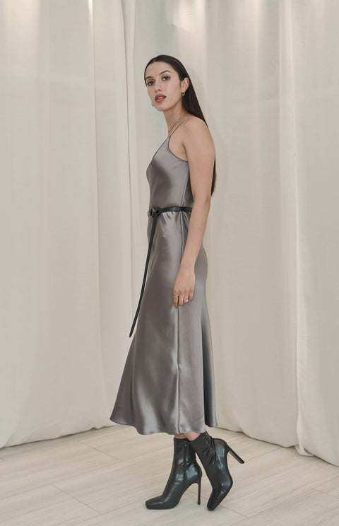 Gaia Soalon V-neck Dress Space Gray