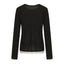Sora Two tone Wool Blend Knit Top Black
