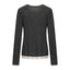 Sora Two tone Wool Blend Knit Top Grey