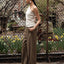 CZ25041 Olive-Brown Wide-Leg Tailored Pants
