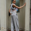CZ25040 Gray Wide-Leg Tailored Pants