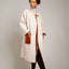 JL066B Vegan Leather-trimmed Coat in Cashmere
