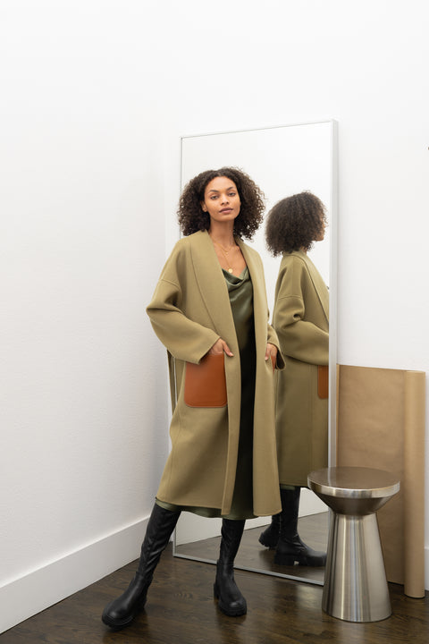 JL065B Hourglass Belted Coat - Cashmere