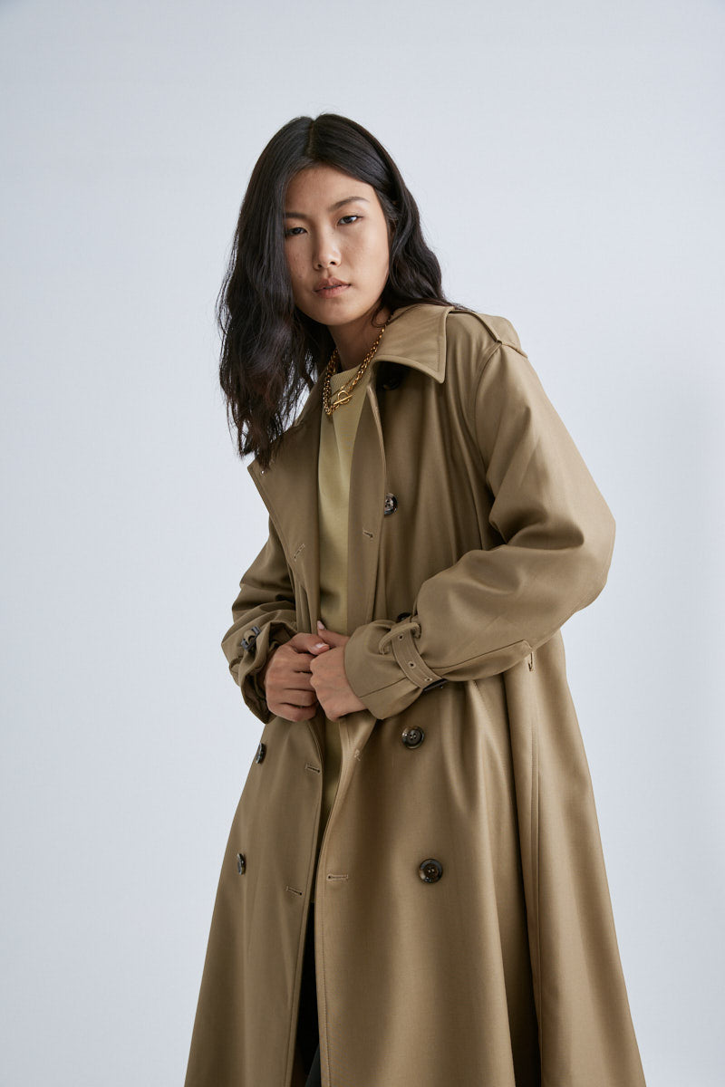 JL094A Military Officer Classic Twill Trench Coat – Mute by JL