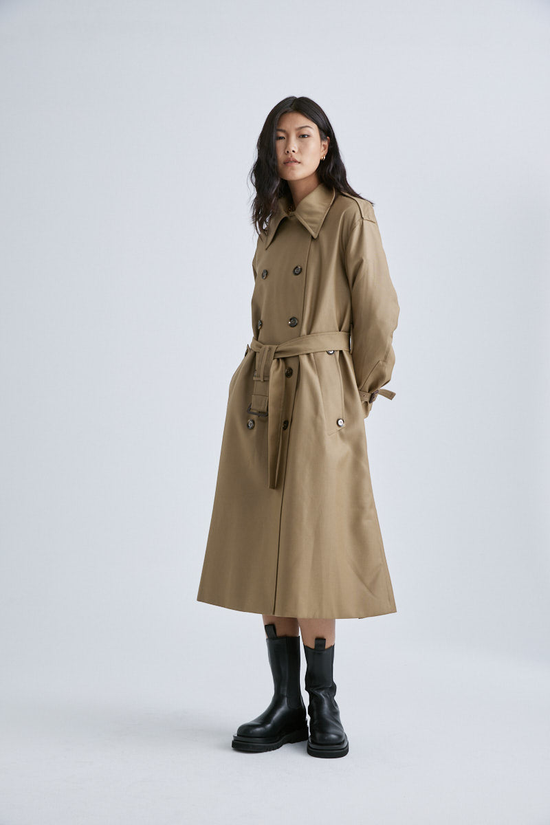 JL094A Military Officer Classic Twill Trench Coat – Mute by JL