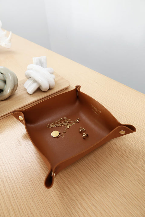 MH503 Brown Vegan Leather Tray