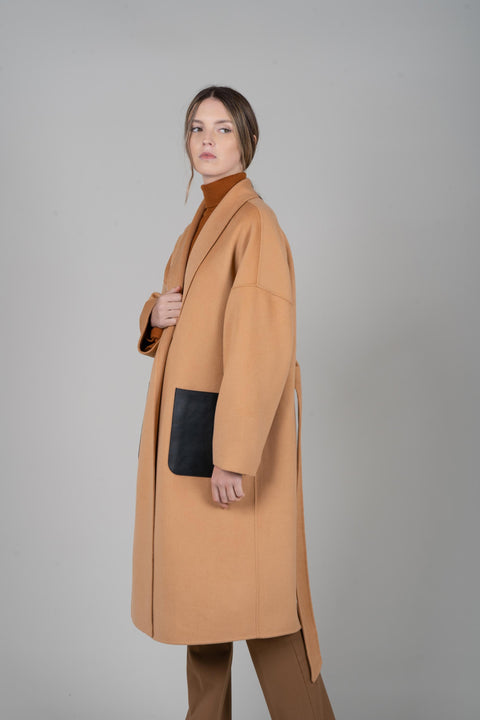 JL065C Hourglass Belted Coat - Cashmere