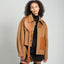 GV-cut Vegan Leather Detailed Jacket Tan